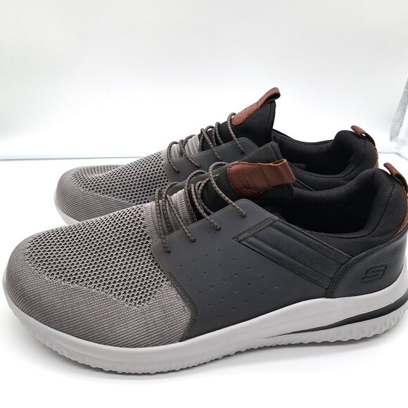 Skechers Mens Delson 3.0 - Cicada Knitted Bungee Lace Slip On - Size 13 - Picture 4 of 14